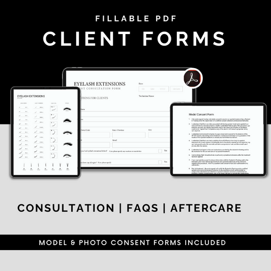 GetLashED Orlando Editable and Fillable PDF Eyelash Extension Client Forms